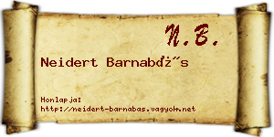Neidert Barnabás névjegykártya